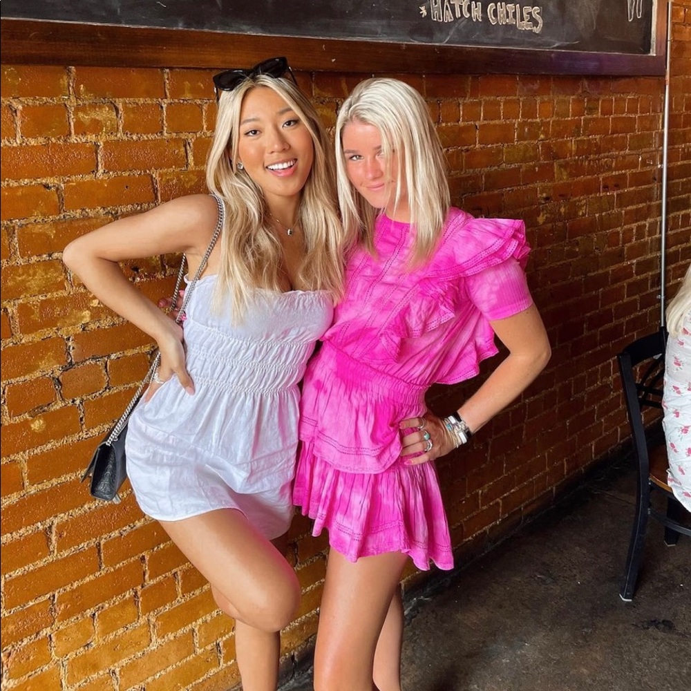 LoveShackFancy Natasha Mini Dress in Pink